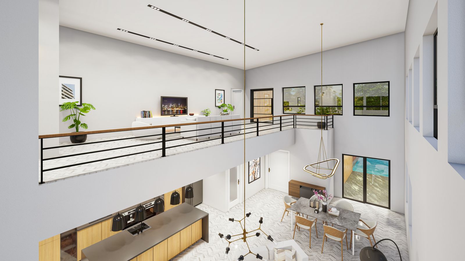 Interior render used to review material selections and design intent