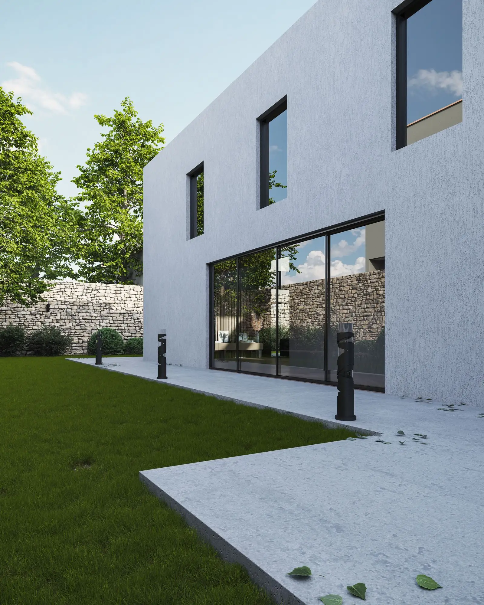 3D rendering Sydney of a contemporary residence exterior at design review stage
