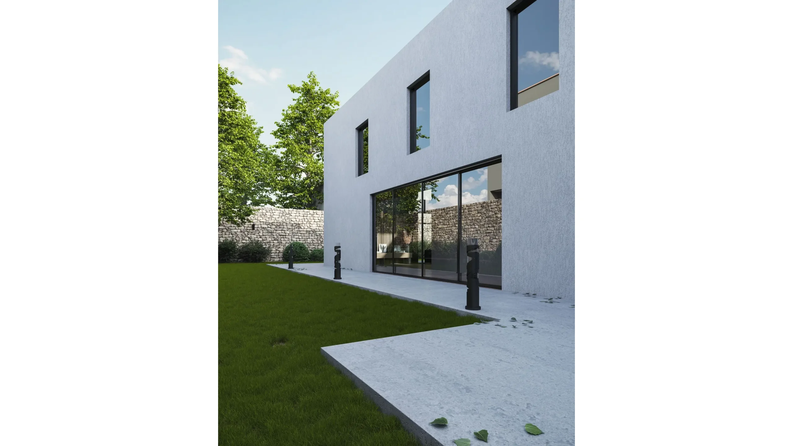 3D rendering Sydney of a contemporary residence exterior at design review stage
