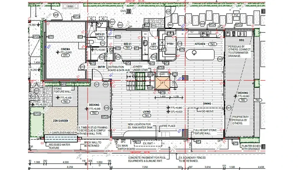 Floor plan used as the base for a virtual reality interior review