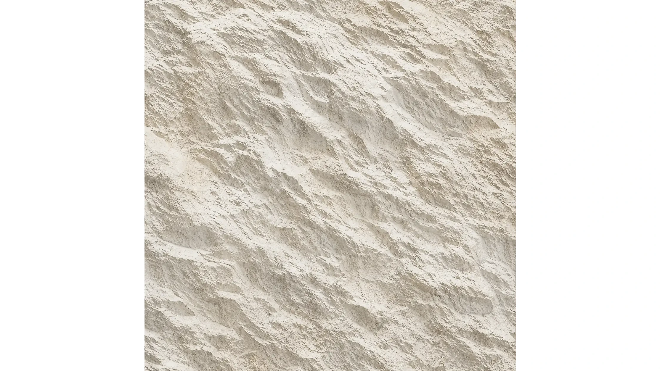 Interior finishes: Internal rock wall texture in pale limestone