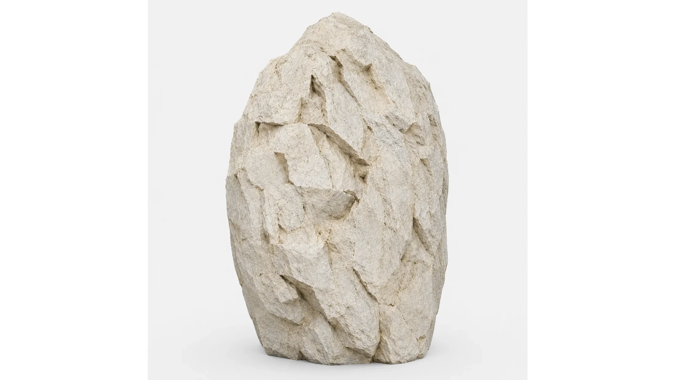 Sculpted rock pedestal reviewed as a loose feature element before it was placed in the design