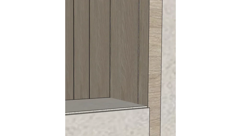 Interior finishes: Window reveal cladding detail in timber