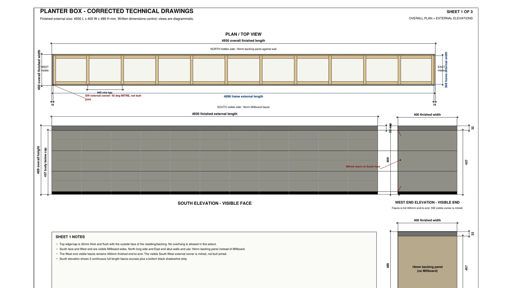 Timber flooring and composite decking used to clad a planter box