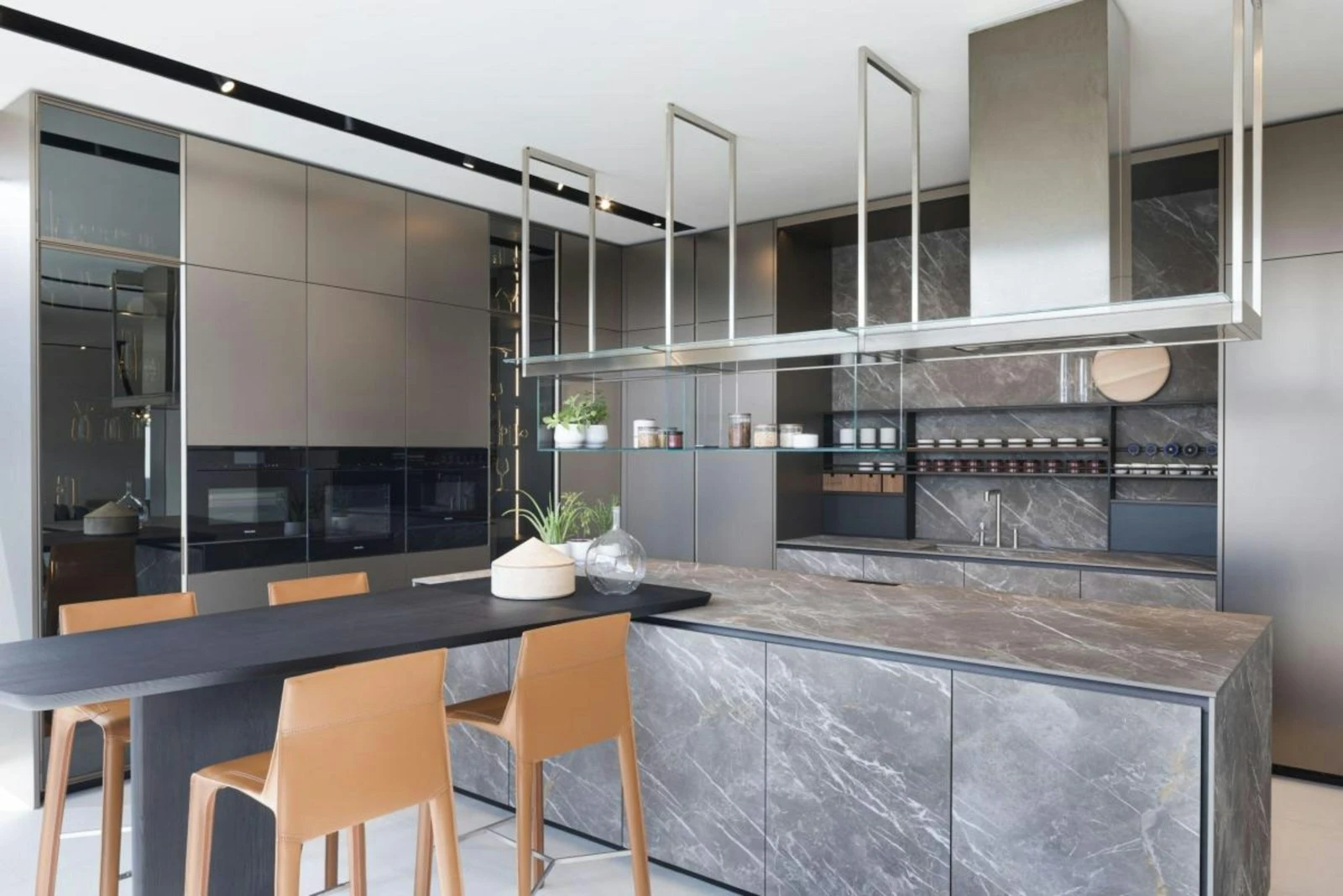 Dark contemporary kitchen with integrated joinery