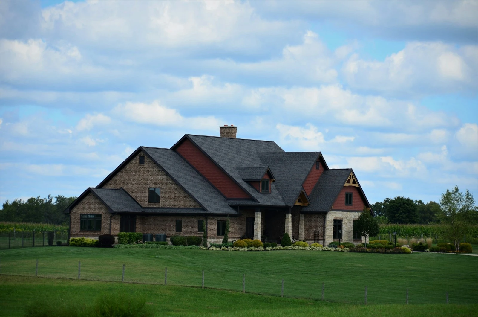 Large family residence set back across a lawn