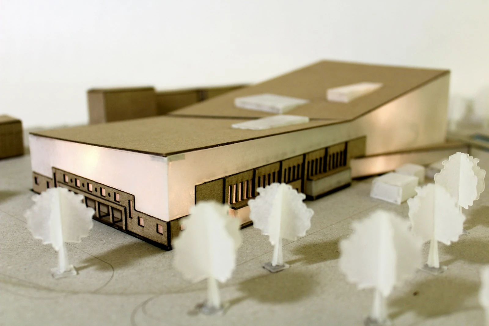 Study model of a contemporary house on a desk